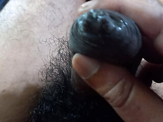 Tight Foreskin Phimosis Dick Closeup Dripping Precum Until Cum