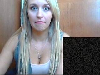 Slutty amateur blonde smoking and jerking dick