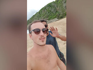 My Friend Nicorobxxx on the Beautiful Beach of Buzios, Brazil, and Sucking His Huge Cock and Getting Rimmed and Barebacked