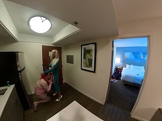 Sexy Trans Woman Sucking Crossdresser Cock in Kitchen VR