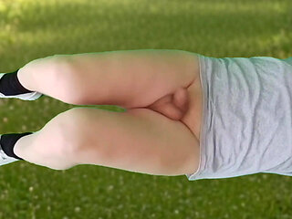 888 White Pretty Femboy on Green Grass Booty Soft Body Delicious and Young