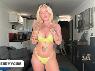 British Teen Cherrygumm Nude Bikini Try On Haul - Massive Natural Tits & Big Ass
