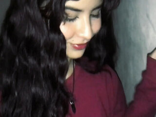 Skinny Latina Stepsister Gives Dangerous Stair Blowjob - Amateur Homemade HD
