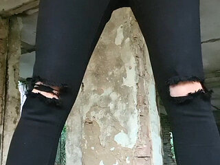 Perverted Girl Masturbates in a Deserted Place and Gets Very Excited While Doing It...