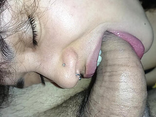 POV big fleshy lips and cock suckers, deep sucking cuckold cock