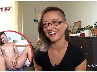 Cute Brunette Babe Fingers Her Shaved Pussy