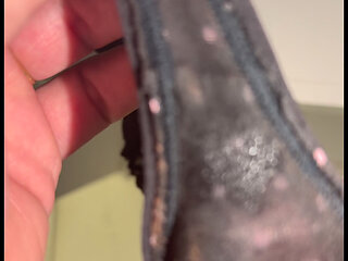 Wife gave her creampied panty to tease me