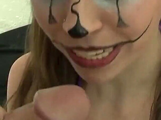 Lady in a Cute Fairy Cosplay and Dork Clown Make for a Peculiar Sexual Match