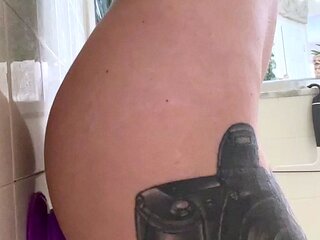 Stacked brunette goes solo toys and masturbation