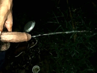 Cock Pissing in Night