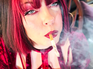 Velvet & Cigarettes! Tina Snua Chain Smoking 2 Cork 100 Cigarettes - Drifting OMI OME Snap Inhales Smoker