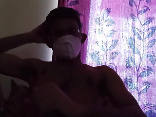 One man masturbation in home