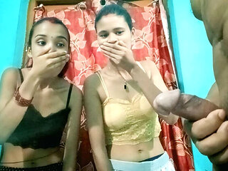 Desi Hot Jija Sali Wife Threesome Hindi MMS - Viral Indian BBC Fuck