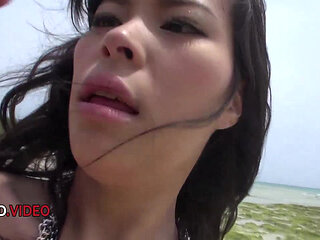 Kyouko Maki Gets Japanese Creampie Outdoors with Two Guys - Milf Threesome Fun