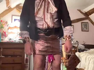 Dressed in a short little gold skirt for a night out