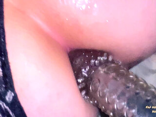 Real Couple Sticking Dildo in Until They Pee with Lust
