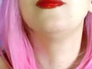 Lady Angela Close Vaping Lips Fetish