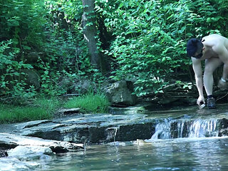 Flexing by the Waterfall, Trying to Sneak a Little Private Moment
