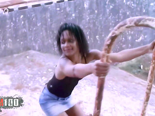 Shania Photo Session in an Abandoned Swimming Pool with Shania, a Splendid Little French Black Girl