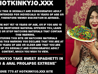 Hotkinkyjo take sweet spaghetti in ass &amp_ anal prolapse extreme