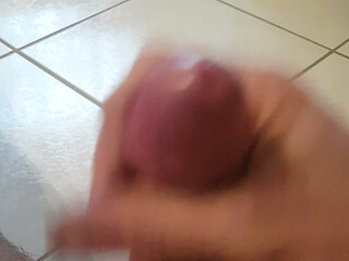 Masturbation in the bathroom with cumshot
