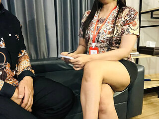 Kind Banker Nadalyne Gives Free Pussy to Customer - Big Ass Indonesian Secretary in Uniform