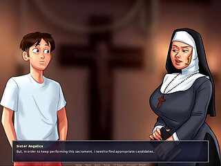 Summertime saga - Johannes played with Eve's pussy and she gave him a handjob