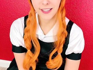 Petite amateur redheaded teen pisses and sucks cock