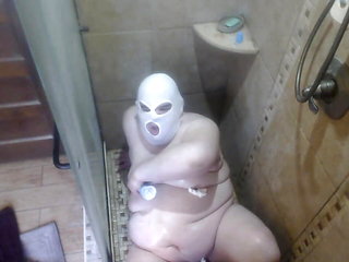 FatAssSmallDick uses whip cream on himself in the shower