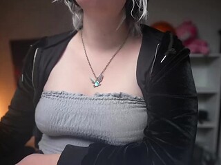 Amateur striptease and Solo masturbation