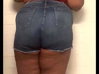 Teen pees then farts in bathroom