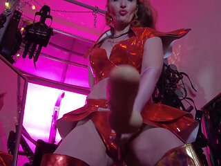Mistress Eva Latex Fetish Domina Femdom Goddess Gold Boots Big Ass BDSM Solo