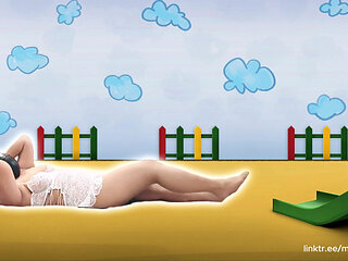 Miss Squid Exercises in White Lingerie