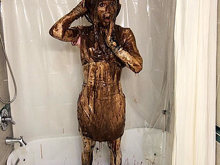 WAM Chocolate and fluff covered sissy crossdresser