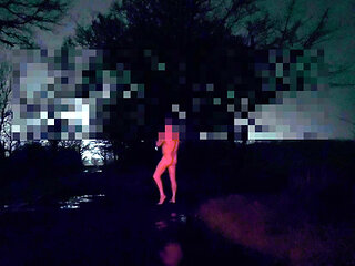 Strip naked and wank myself in public road