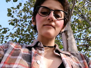 Flashing tits on a field