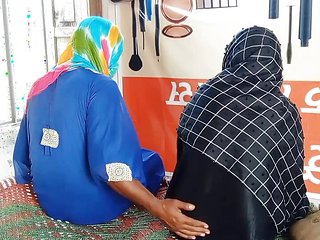 2 Muslim hijab college girl sex with 1 man hard fucked ...
