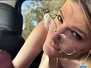 Amateur Blonde Blowjob handjob Huge Facial