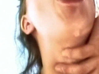 Deepthroat Gagging on Throbbing Cock Poolside