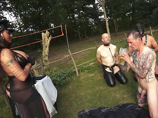 Piss Drinking Male Sex Slaves Whipping by Mistress