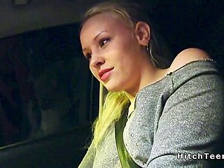 Blonde Russian teen 18+ Bangs Huge Dick In Car