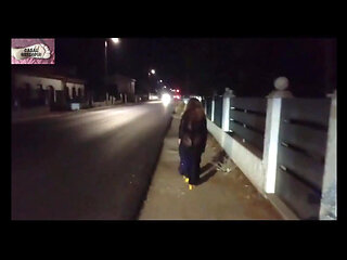 Mel Showing off in Public on the Side of Road 13