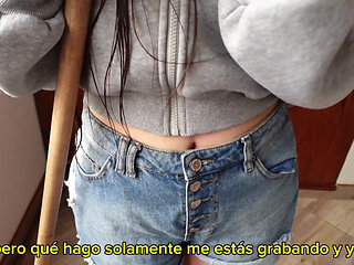 Busty teen stepsister wears jean shorts but decides to fuck secretly so you don't tell her parents.