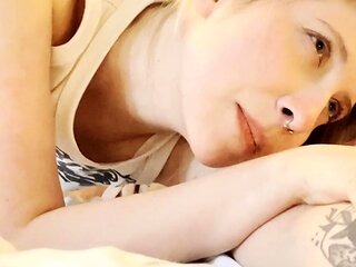 Pink labia close up of naive brunette