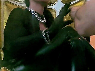 Stina Stone Femdom Smoking Human Ashtray Spitting Humiliation by German Mistress in Leather Gloves