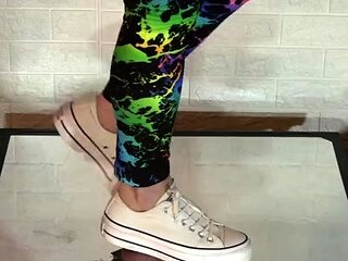 Slutty girl foot fetish with masturbation