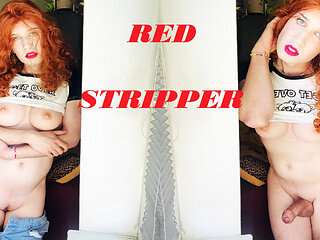 Red stripper with huge cock and tits by Anna Rios