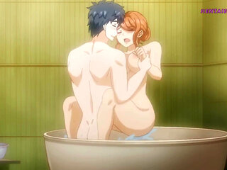 Relaxing date with my ex Teacher turns into a rough sex in the bathtub - Hentai