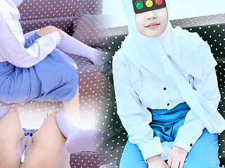 Indonesian Hijab Schoolgirl Stepsister Creampie - Tight Pussy Fucked Hard by Brother in Uniform