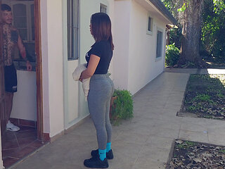 my NEIGHBOR needed a favor, and she left with her pussy dripping cum